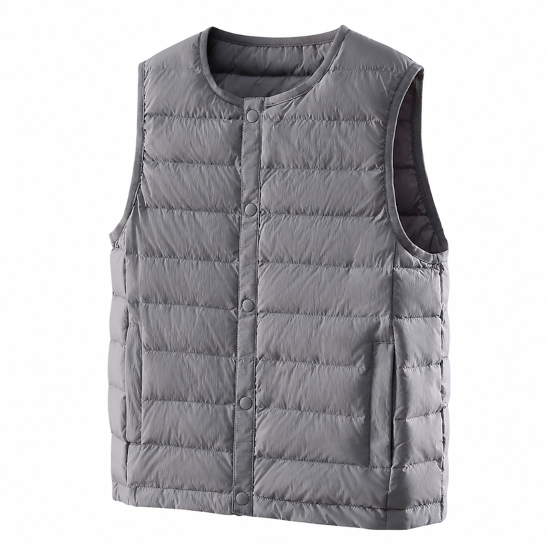 亲子装秋冬新款儿童羽绒马甲男中大童女背心学生轻薄外穿白鸭绒