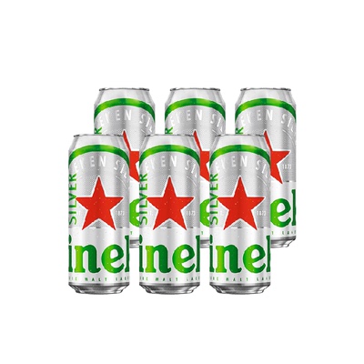 喜力星银啤酒500ml×6听×1组