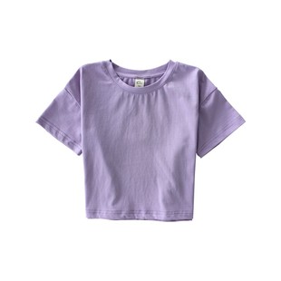 蔡爸爸童装2026夏款基础T恤 女童短款上衣百搭纯棉t恤衫巴多胺132