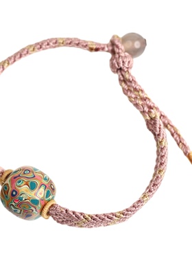 山木集【格林童话】大漆+欧1.3*1.5粉彩编绳手串手链女2026新款*