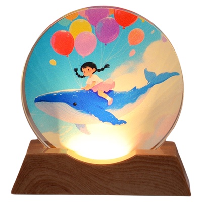 创意发光水晶小夜灯摆件