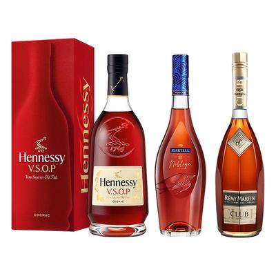 【自营】轩尼诗VSOP+马爹利名士+人头马CLUB 700ml 进口洋酒正品