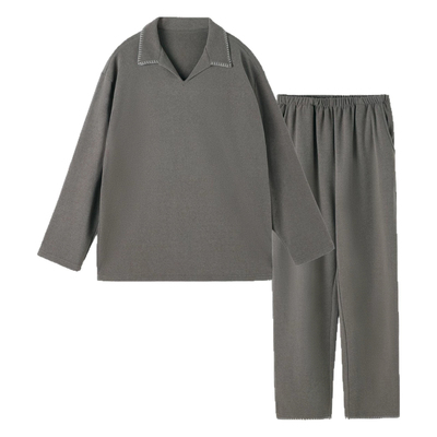 5A抗菌磨毛双面德绒情侣保暖睡衣