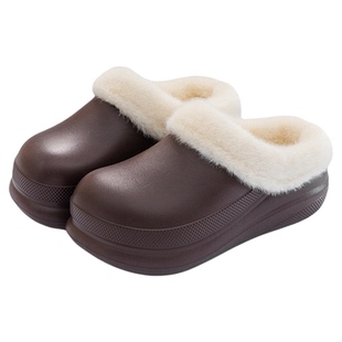 【所有女生的衣橱】朴西棉拖鞋女士居家室内毛绒防水保暖棉拖厚底