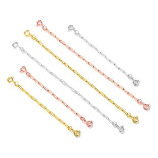 S925纯银延长链项链十字链手链配件万能链DIY加长链延长项链加长