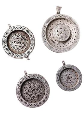 男女镀银仿古做旧DIY吊坠底托