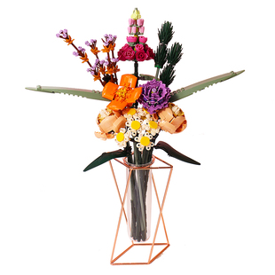 ins风装乐高花束积木花配套花瓶专用小众水培桌面摆件插花高级感