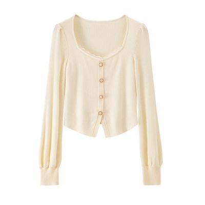 BANANACICI修身灯笼袖毛针织衫