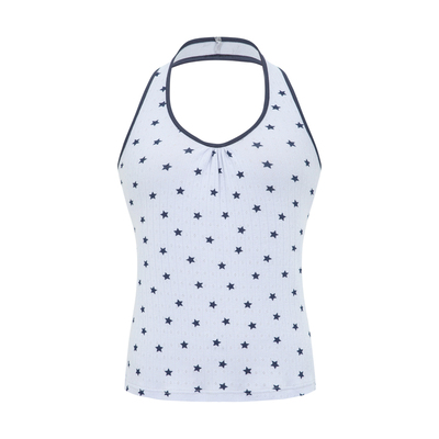 星星碎花印花挂脖吊带