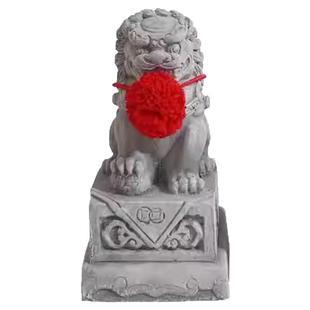 门口石狮子摆件一对镇宅神兽小狮子可爱玄关桌面装饰创意乔迁礼物