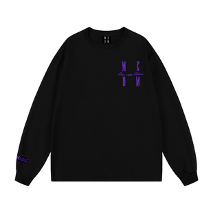 MEDM HEOAR【王鹤棣同款】刺绣LOGO长袖t恤男女春秋季打底衫上衣