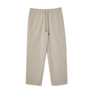 绫致杰克琼斯男卫裤春季新款简约舒适纯色加绒长裤宽松松紧裤子