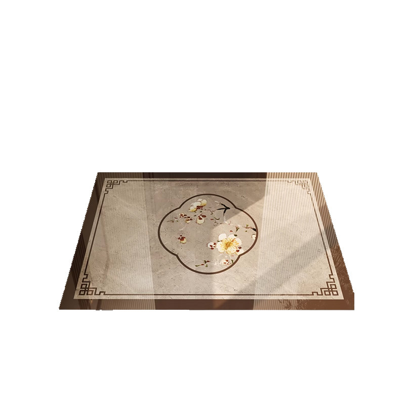 入户门地垫玄关大门口进门脚垫软玻璃透明新中式国风防滑除尘地毯