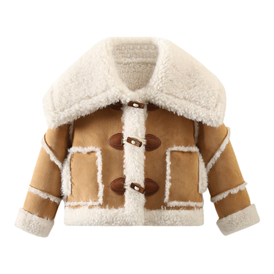 萌校长儿童毛一体机车服外套