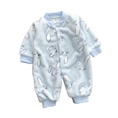 婴儿法兰绒连体衣男女珊瑚绒保暖