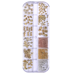 美甲迷你钢珠平底捷克钻混装材料包网红高级2026新款珍珠花朵饰品