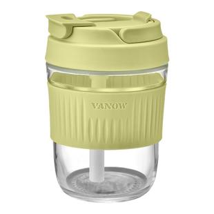 Vanow水杯2025新款女高颜值办公室便携夏季大容量吸管玻璃水杯子