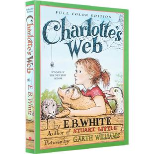 全彩插图夏洛的网Charlotte's Web夏洛特的网英文原版中小学英语课外读物 学校老师推荐可搭flipped Wonder Frindle