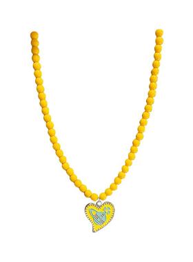 爱心串珠吊坠项链女高级感