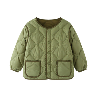 巴拉可儿童羽绒服冬季新款男童帅气羽绒内胆女孩保暖洋气上衣外套