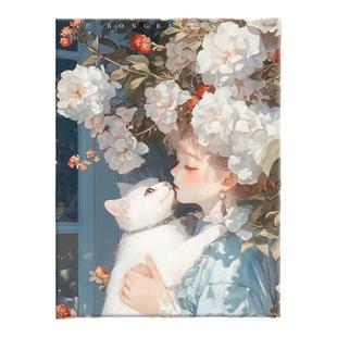 花下眠-diy数字油画丙烯画手工填充少女减压油彩治愈系填色涂色画