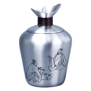 999手工纯锡温酒壶烫酒壶暖热酒器李丽老师刻-喜相逢大号中号小号