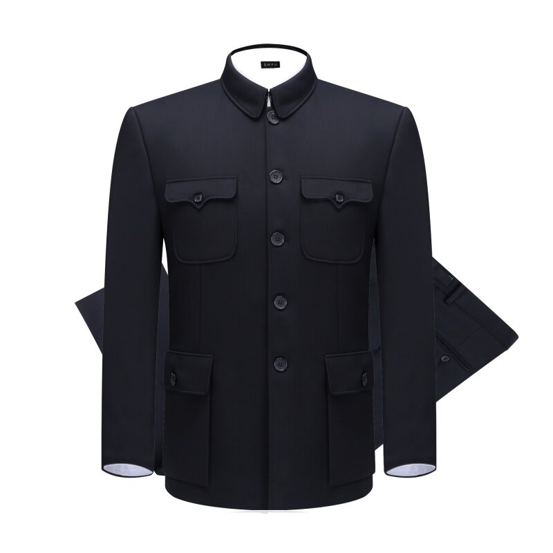 中山装套装老年人男装春秋季老人衣服爸爸装老式中山服爷爷装唐装