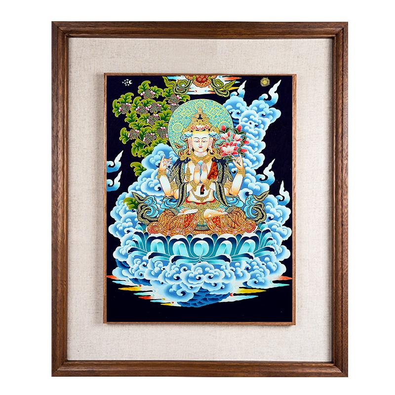 关装饰画墙壁客厅挂画四臂观音