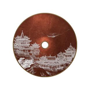 宋代美学 立体浮雕镂空装饰画高端壁饰寓意好玄关圆形新中式挂画