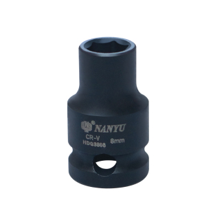 南豫气动套筒3/8中飞黑色短加长六角套筒10MM接口套筒 8-21mm