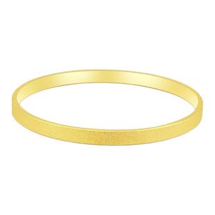 古法金包银平底手镯传承黄金实心四方素圈镯子送女友情人节礼物