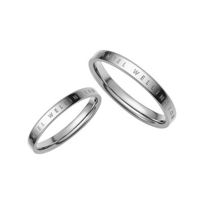 dw戒指情侣对戒男素圈玫瑰金指环