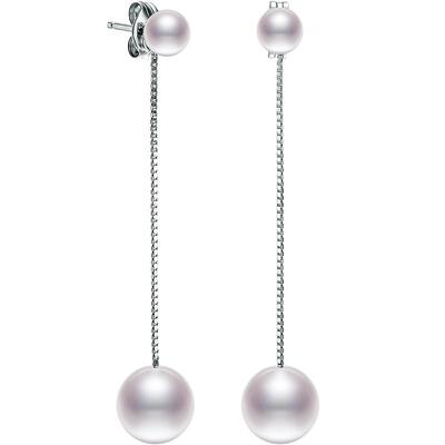 黛米8-9mm正圆无核淡水珍珠耳环