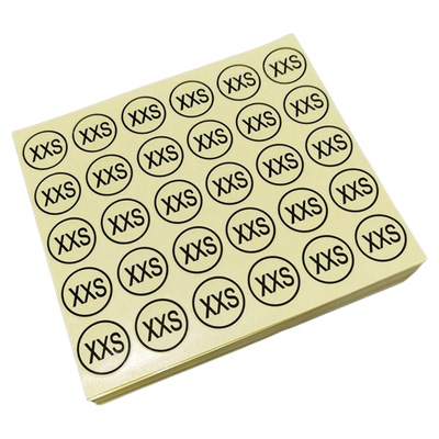 3CM圆形透明服装码数不干胶贴纸