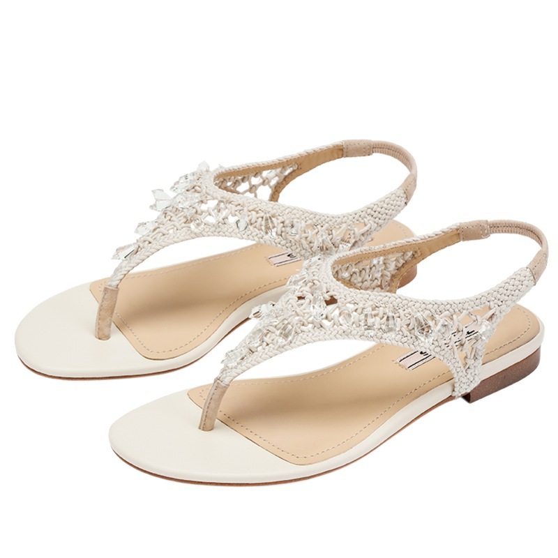 73hours夹趾外穿平底罗马凉鞋