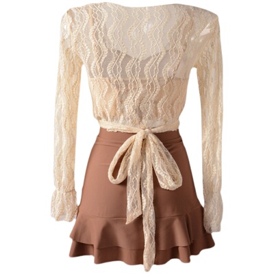 泡温泉泳衣女分体平角裤遮肚显瘦