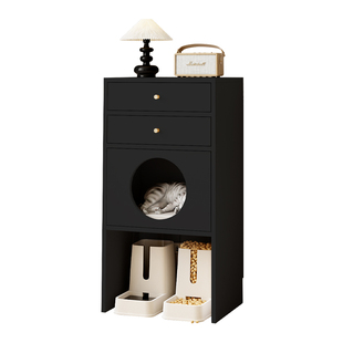 猫窝置物柜宠物猫砂盆上方收纳柜家用阳台室内放置防尘柜储物柜子