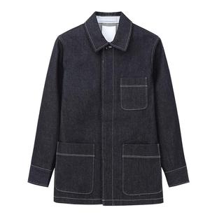 TREKTRAVEL德国飞鹰男装新款休闲风牛仔外套夹克翻领中长款茄克