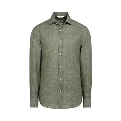 SUITSUPPLY绿色亚麻衬衫