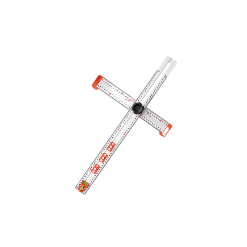 多功能二合一组合丁字尺 60CM木工t型直角尺划线打孔定位铝合金款