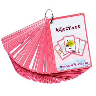 儿童英语形容词单词卡片早教启蒙小达人小蝌蚪点读闪卡英文词汇