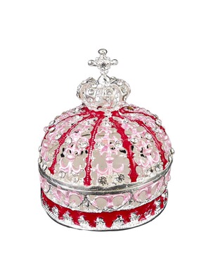 优雅风珐琅彩皇冠首饰盒摆件