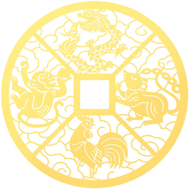 十二生肖三合六合手机贴后背面后壳属相蛇鸡牛猴猪马龙贴纸金属贴