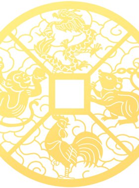 生肖三合六合手机金属贴
