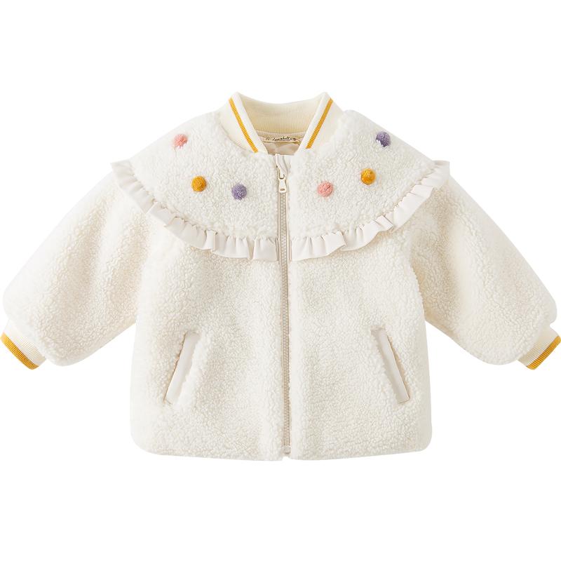 【反季清倉】戴維貝拉女童保暖棉服秋冬童裝寶寶衣服兒童夾棉外套