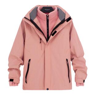 2024新款冲锋衣女三合一可拆卸加绒防风防水登山服男外套定制LOGO