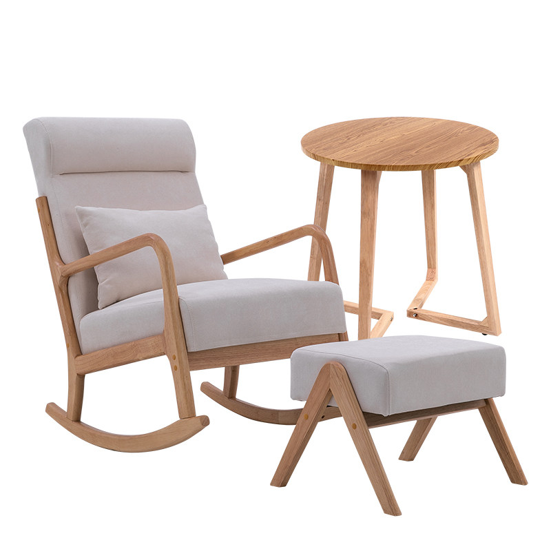 摇椅客厅2025新款躺椅阳台家用休闲实木懒人椅子卧室原木风摇摇椅