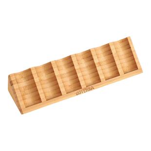 6格精油架桌面迷你三角精油瓶收纳整理底座 竹木精油瓶口红展示架