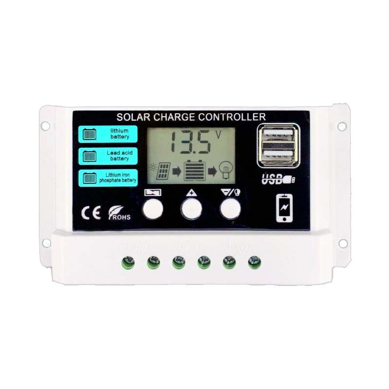 太阳能控制器铅酸锂电铁锂充电器带光控12V24V电池可用充电转换器