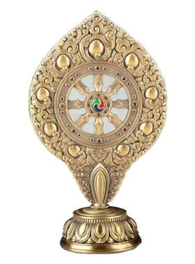 藏传密宗合金彩绘法金轮王七政宝